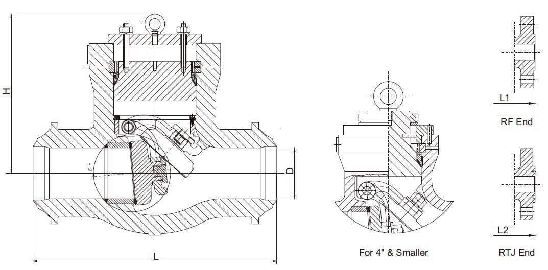 Swing Check Valve-Pressure Seal Bonnet