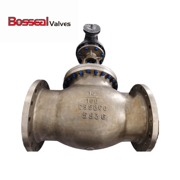 ASTM B148 C95800 T Type Globe Valve, 16 IN, 150 LB, BS 1873, RF